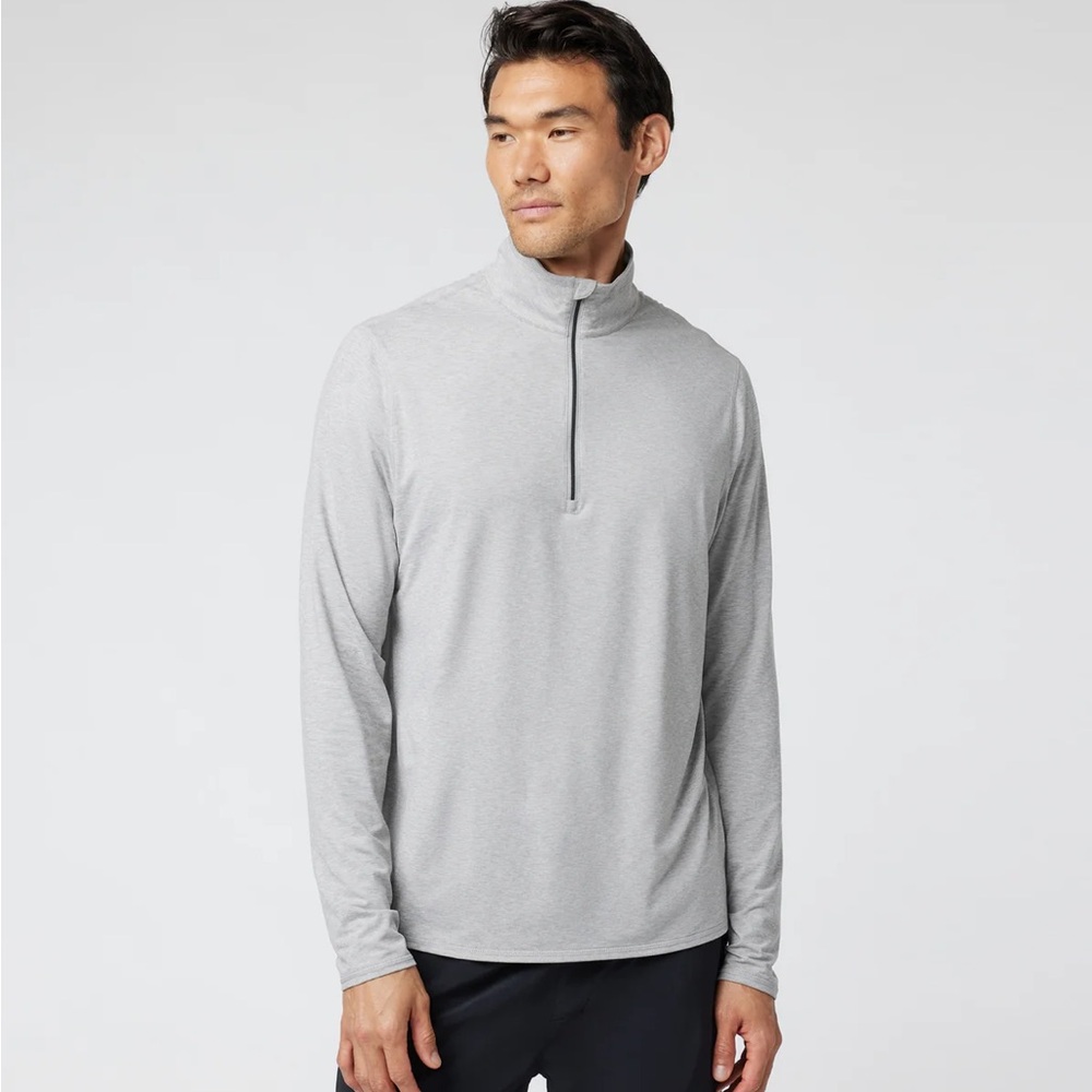 Vuori Ease Performance Half Zip 2.0 - Light Heather Gray